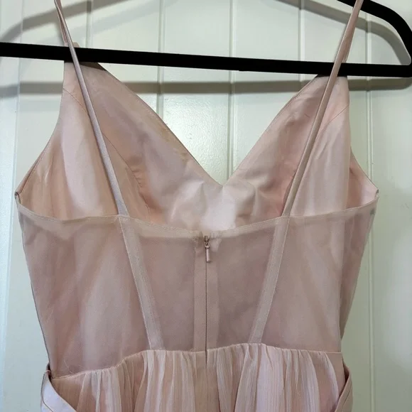 White by Vera Wang Blush Pink Formal Dress size 0 Sheer Corset Back A1